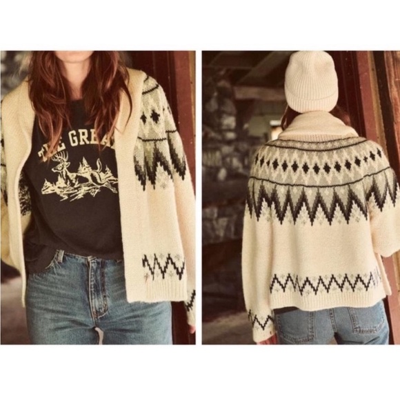 THE GREAT. Black and White Patterned Cardigan - Picture 4 of 13